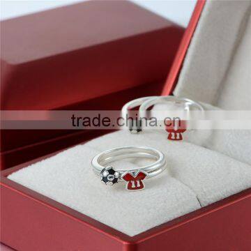 Fast Express Enamel Sterling Silver Jewelry Football Rings photo-6