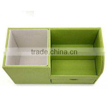 Multi-function Custom Leather Desktop Storage Basket photo-5