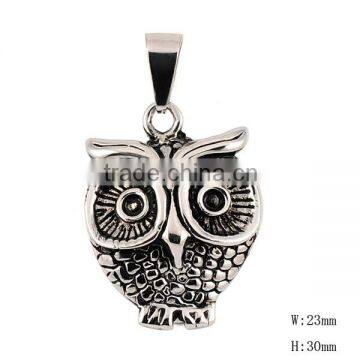 SRP3035 2015 Hot Selling Item Biker Style Pendent Engraved Night Owl Shaped Pendant Stainless Steel Pendant