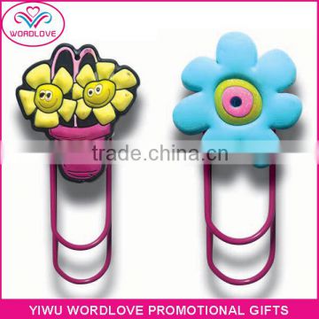 promotional 3D soft PVC bookmark, personalized PVC metal magnetic bookmark clips