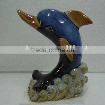 blue ceramic dolphin