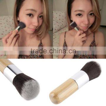 Flat Top Bamboo Buffer Handle Blush Makeup Tool Liquid Foundation Powder Brush photo-4