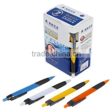 cheap triangle ball pen, colorful barrel, manufacturer