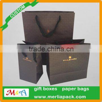 Accept Custom Order Gift Bags Polyester Sation Ribbon Knotted Black Eyelets Bags