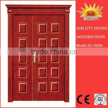 Mother and son wooden door for exterior SC-W064