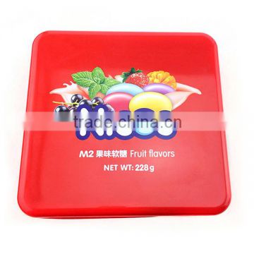 original square shape tin gift cookie candy box for promotion