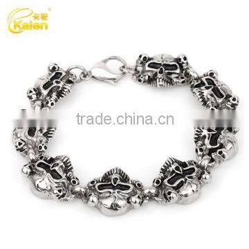 wholesale lobster claw clasp gunmetal skull bracelet meaning