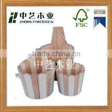 2015 FSC&SA8000 approved custom logo wooden bucket for home decor