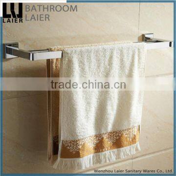 Economical Luxury Bathroom Design Zinc Alloy Chrome Finishing Bathroom Sanitary Items Double Towel Bar