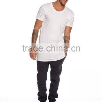 custom design rounded bottom long line tee