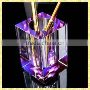 Exquisite Cube Crystal Colored Pen Holder For Office Table Decoration