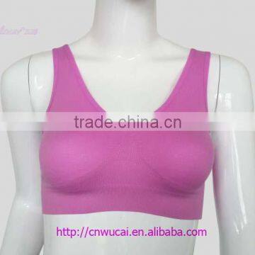 seamless sports bra yoga bra with no pads pink