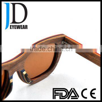 Latest Fashion Flat Top Zebra Wood Frames Stylish Girls Wooden Sunglasses