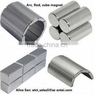 Sintered NdFeB Magnets with custom Rod,Block,Arc,Cube..shape