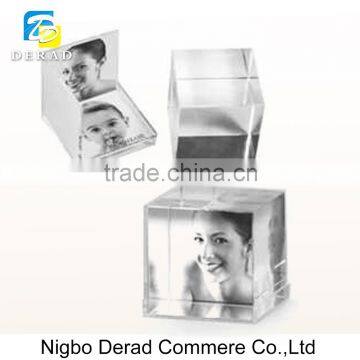 Roating Acrylic Cube Crystal Photo Frame Frameless Picture Frame