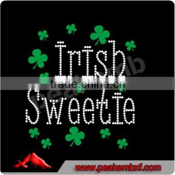 2016 Irish Sweetie Heat Transfer Vinyl Film Shamrock Korea Rhinestones