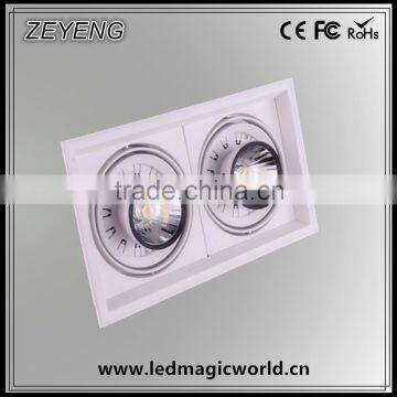 2015 modern cob led grille downlight / Full set 20W*2pcs double recessed downlight / Rectangular led downlight