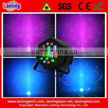 18W RGB Aluminum Indoor LED Par+150mW RG 12Gobos Twinkling Laser Light