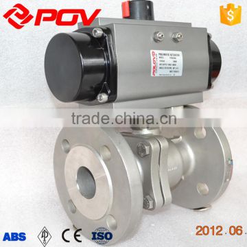 Flanged air actuated double acting pneumatic ball valve