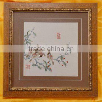 Handworked embroidery wall-hanging--- Song Dynasty brids(002)