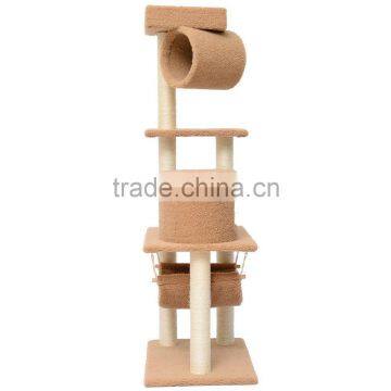 55" Indoor Cat Tree Condo Scratcher Sisal Post Tree Pet Products Supplies Toy cages laying House