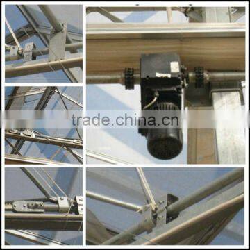 rack and pinion for greenhouse roof ventilation