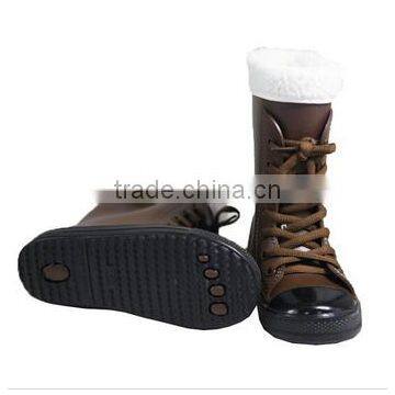 Kids Non-slip Outsoles With Shoes Lace Flexible PVC Boots photo-3
