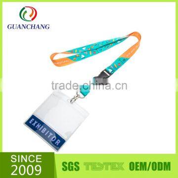 Promotional Customized polyester/nylon printed sports team card holder neck lanyard