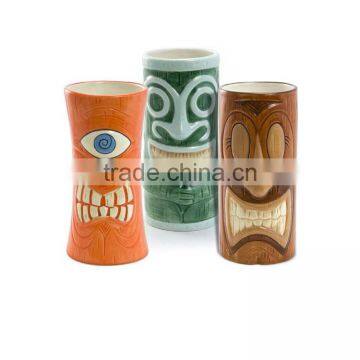 ceramic Tiki Mugs Set