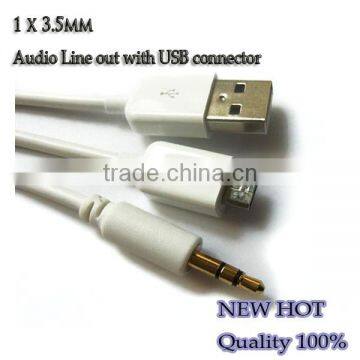 New 3.5mm digital audio cables micro usb adapter charger for samsung s3 s4 aux car audio line