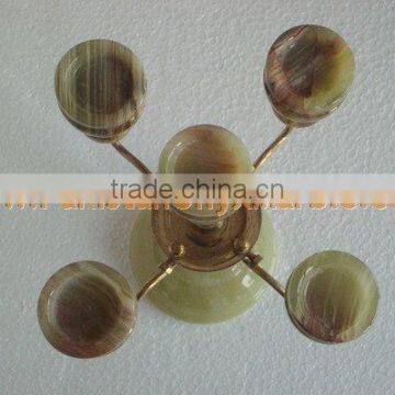 NATURAL 2017 New Items ONYX CANDLE HOLDERS STANDS BRASS WORK photo-5