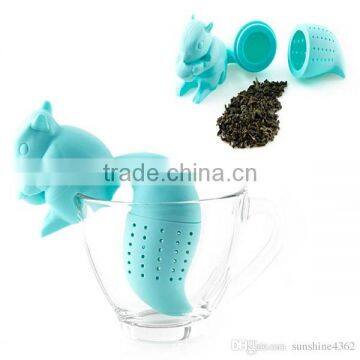 Silicone Squirrel Shaped Tea Infuser Loose Leaf Strainer Bag Mug Filter photo-2