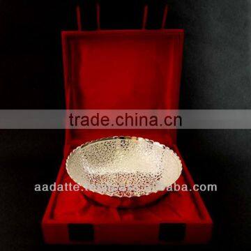 Low Price Gift Item Brass Bowl Beautiful Decorative New Design Silver Plated Bowl photo-3