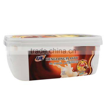 Rectangular Shape Ice Cream Container Volume of 2L,IML Plastic Containers With Lids for Food photo-6