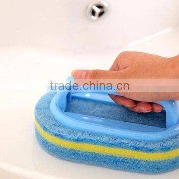 Q049 Plastic Handle Kitchen Cleaning Sponge Bath Brush photo-2