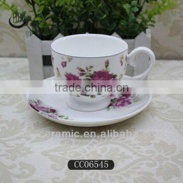 porcelain mini coffee cups with saucer,white color tea cup