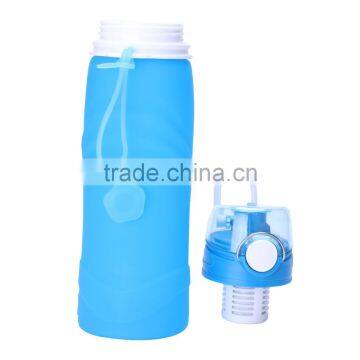 High Quality 700ml BPA Free Silicone Water Bottle Portable,Amazon Best Selling Food Grade Water Bottle Wholseale photo-4