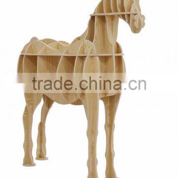 Puzzle Wood Craft Horse Table Book Shelves Creative Animal Furniture photo-3