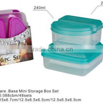 6pcs Square.base MIni Food Bento Storage Lunch Box and Plastic Meal Prep Container Set photo-2