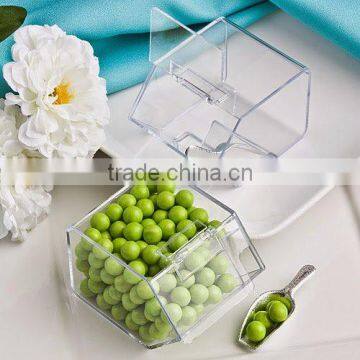 Clear Acrylic Lucite Bride and Groom Wedding Favor Candy Box photo-2