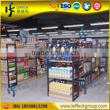 Modern custom convenience store wooden retail shelving