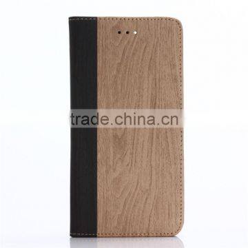 Nature Wood Grain PU Card Bumper/pocket Cell Phone Case for Iphone photo-4