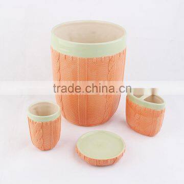 20%save 2016 Home Decoration Yellow and Brown Ceramic Bathroom Accessories Sets photo-4