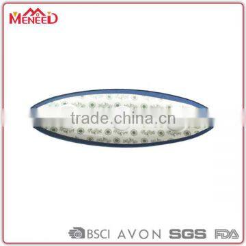 Tony artistic display moneware melamine plastic unique shell shaped plate with bule rim