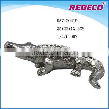 Electroplated Ceramic Garden Alligator Statue