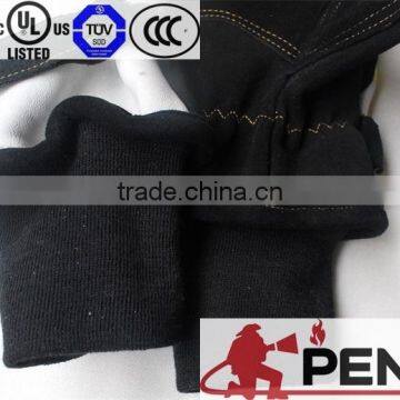 Sheepskin Fire Retardant 3m Reflective Black Cuff Hand Protected Police Cleaner Worker Fireman Gloves photo-3