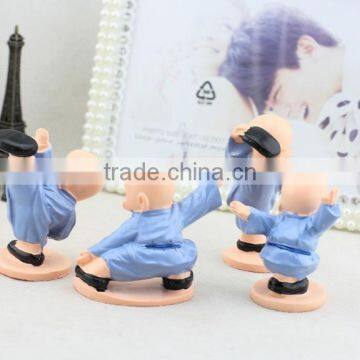 Mini CUTE Fashional Resin Decoration ,Zakka Furnishing Articles Creative Shaolin Kung fu Boy Creative Resin Gifts photo-5