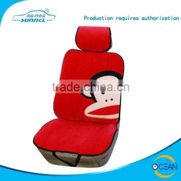 Customized Warm and Soft Micro Fibre Material Fur Car Seat Cushion With Cartoon Embroidery photo-2
