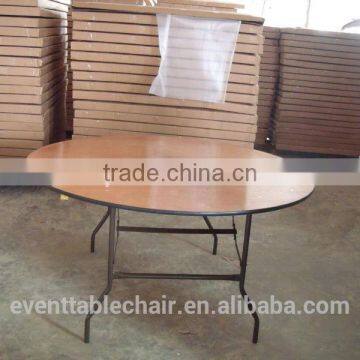 plywood wood round folding dining table for party rental