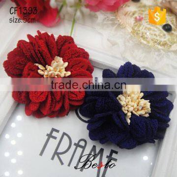 Cheap handmade small fabric flower for baby shoes